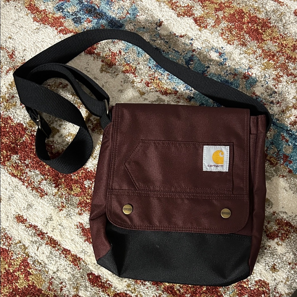 Carhartt Men's Burgundy and Black Messenger Bag